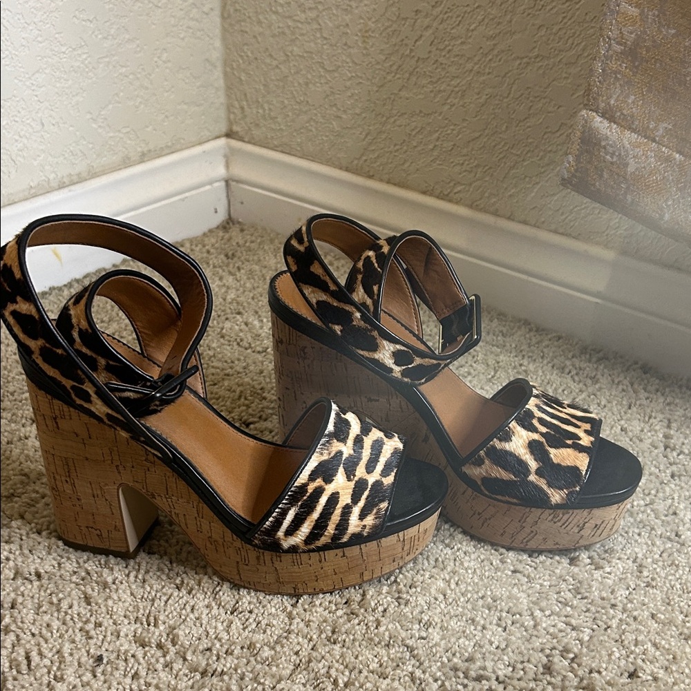 Franco Sarto Leopard Print Platform Heels - Picture 2 of 4